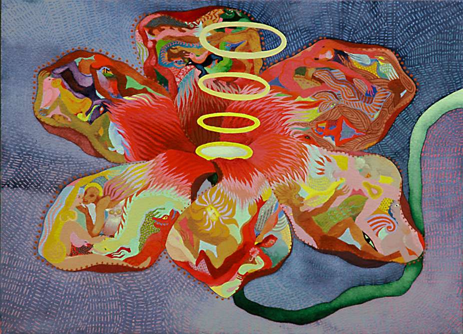 Painting titled 'Force Flower', by Jenny Badger Sultan. Click to enlarge
