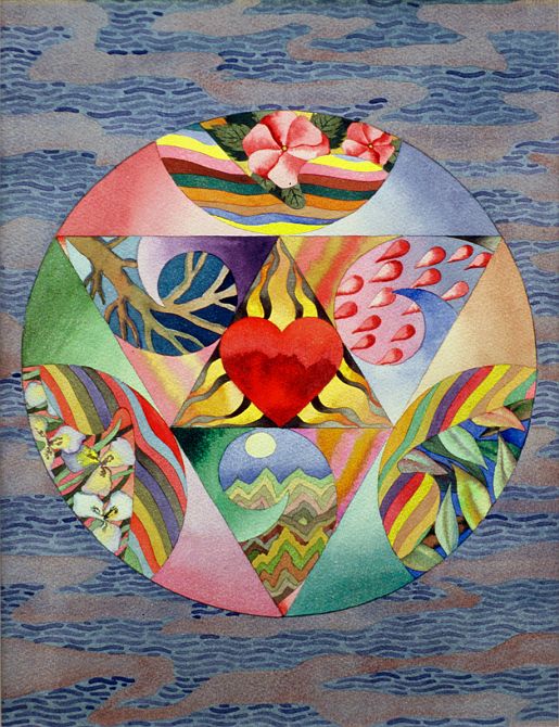 Painting titled 'Marriage Mandala', by Jenny Badger Sultan. Click to enlarge