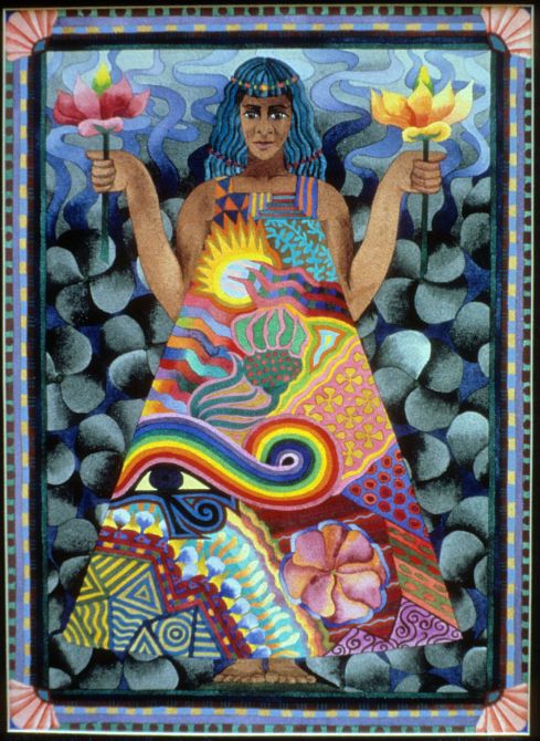 Acrylic painting, 'The Priestess', by Jenny Badger Sultan. Click to enlarge